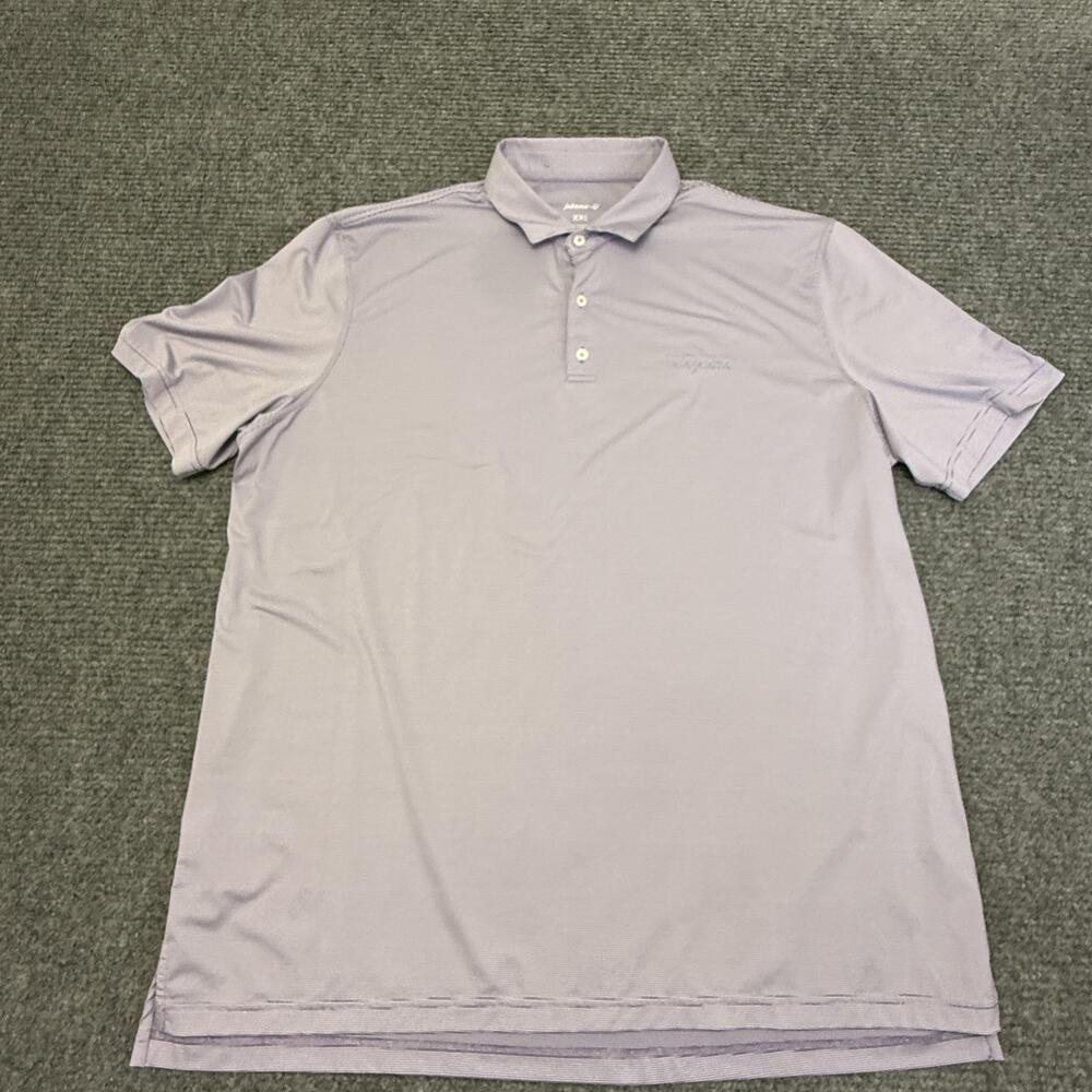 Johnnie-O Polo Shirt Mens 2XL Purple Stripe Cascata Golf Performance Stretch